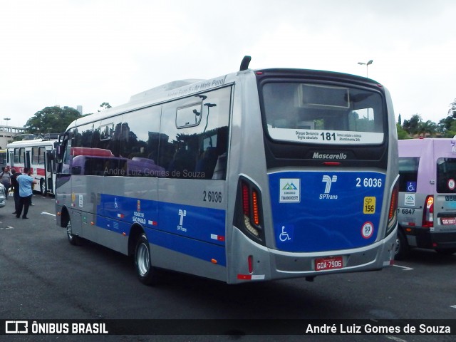 Transcooper > Norte Buss 2 6036 na cidade de São Paulo, São Paulo, Brasil, por André Luiz Gomes de Souza. ID da foto: 7384672.