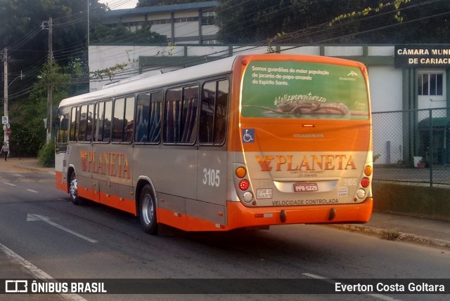 Planeta Transportes Rodoviários 3105 na cidade de Cariacica, Espírito Santo, Brasil, por Everton Costa Goltara. ID da foto: 7413482.