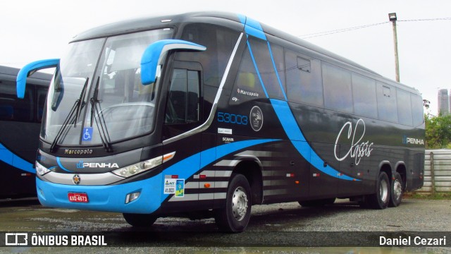 Empresa de Ônibus Nossa Senhora da Penha 53003 na cidade de Balneário Camboriú, Santa Catarina, Brasil, por Daniel Cezari. ID da foto: 7413855.