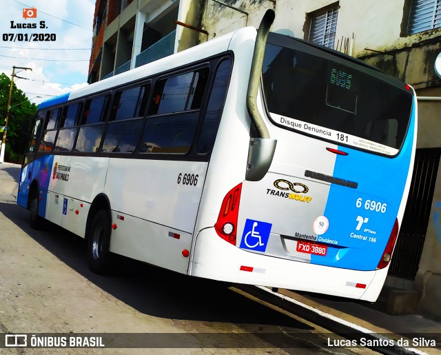 Transwolff Transportes e Turismo 6 6906 na cidade de São Paulo, São Paulo, Brasil, por Lucas Santos da Silva. Número da foto: #7411988.
