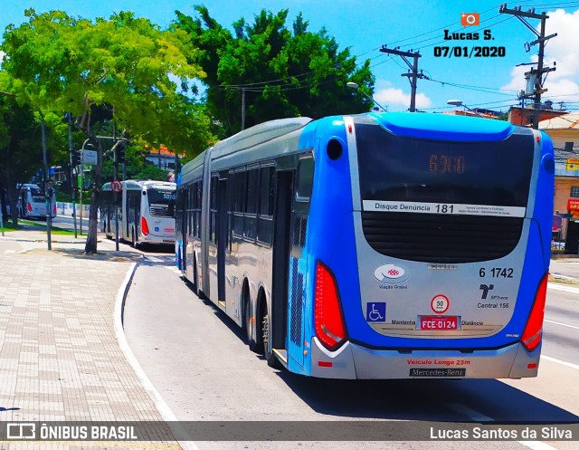 Viação Grajaú S.A. 6 1742 na cidade de São Paulo, São Paulo, Brasil, por Lucas Santos da Silva. ID da foto: 7411983.