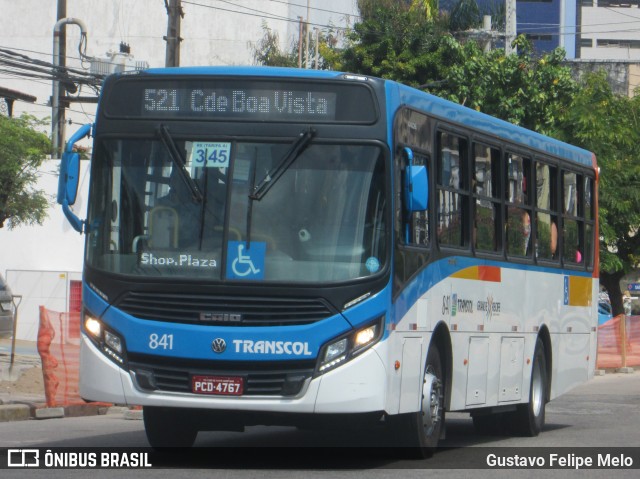 Transcol - Transportes Coletivos Ltda. 841 na cidade de Recife, Pernambuco, Brasil, por Gustavo Felipe Melo. Número da foto: #7414113.