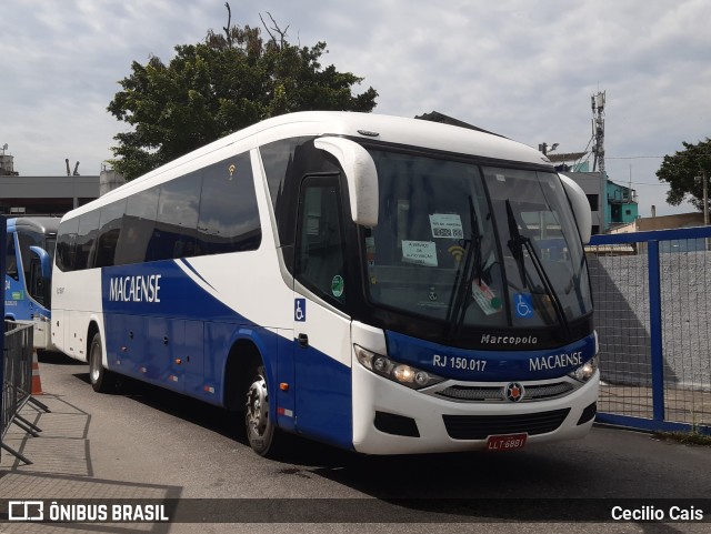 Rápido Macaense RJ 150.017 na cidade de Rio de Janeiro, Rio de Janeiro, Brasil, por Cecilio Cais. Número da foto: #7415015.