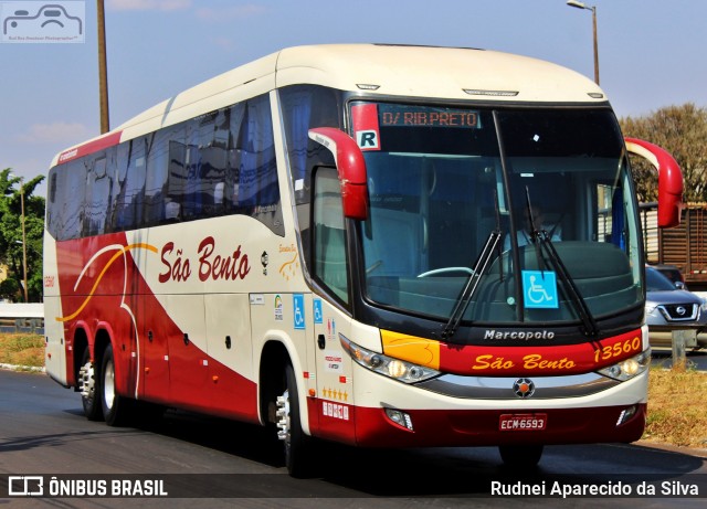 Viação São Bento Ribeirão Preto 13560 na cidade de Uberlândia, Minas Gerais, Brasil, por Rudnei Aparecido da Silva. ID da foto: 7416718.