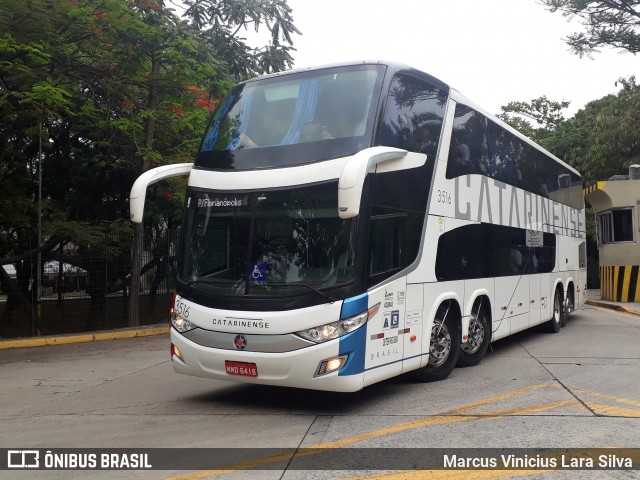 Auto Viação Catarinense 3516 na cidade de São Paulo, São Paulo, Brasil, por Marcus Vinicius Lara Silva. ID da foto: 7417901.