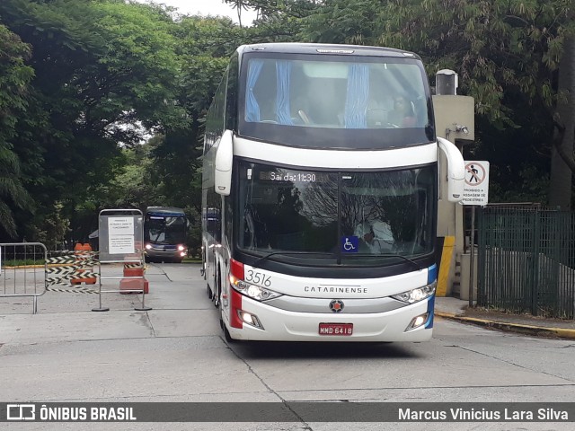 Auto Viação Catarinense 3516 na cidade de São Paulo, São Paulo, Brasil, por Marcus Vinicius Lara Silva. ID da foto: 7417896.