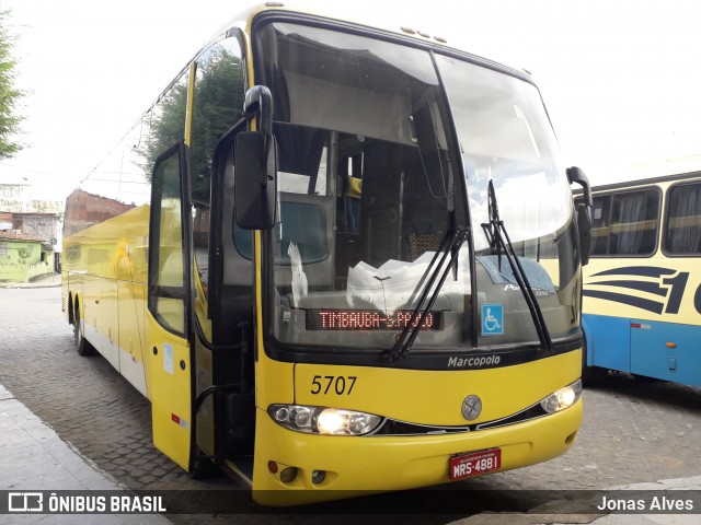 Viação Itapemirim 5707 na cidade de Timbaúba, Pernambuco, Brasil, por Jonas Alves. ID da foto: 7422511.