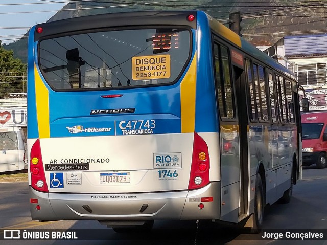 Viação Redentor C47743 na cidade de Rio de Janeiro, Rio de Janeiro, Brasil, por Jorge Gonçalves. Número da foto: #7421458.