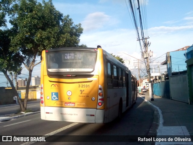 Viação Metrópole Paulista - Zona Leste 3 2591 na cidade de São Paulo, São Paulo, Brasil, por Rafael Lopes de Oliveira. ID da foto: 7420210.