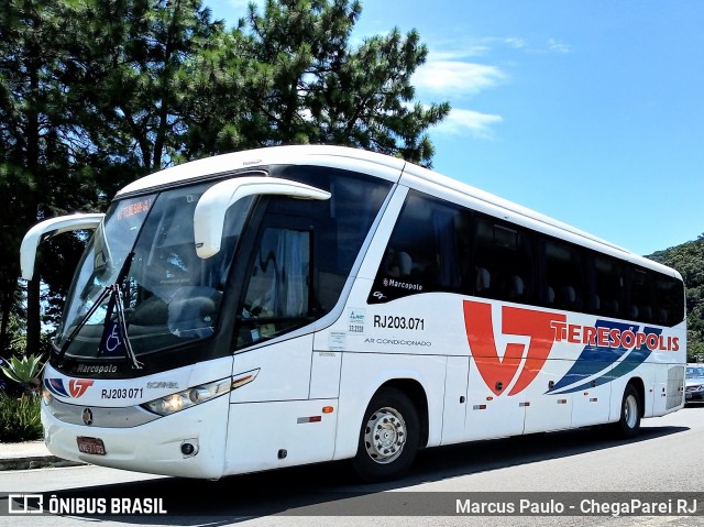 Viação Teresópolis RJ 203.071 na cidade de Teresópolis, Rio de Janeiro, Brasil, por Marcus Paulo - ChegaParei RJ. ID da foto: 7425582.