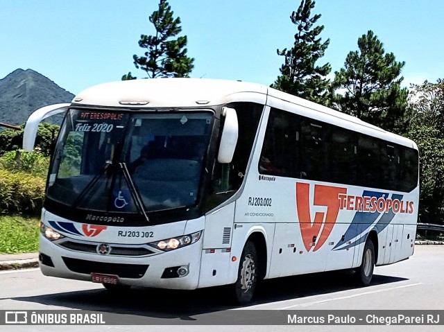 Viação Teresópolis RJ 203.002 na cidade de Teresópolis, Rio de Janeiro, Brasil, por Marcus Paulo - ChegaParei RJ. Número da foto: #7425206.