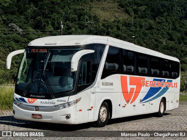 Viação Teresópolis RJ 203.048 na cidade de Guapimirim, Rio de Janeiro, Brasil, por Marcus Paulo - ChegaParei RJ. ID da foto: 7425589.