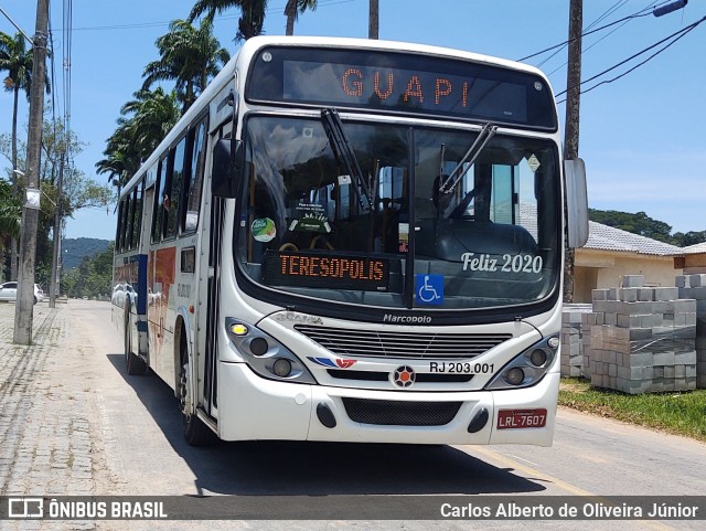 Viação Teresópolis RJ 203.001 na cidade de Guapimirim, Rio de Janeiro, Brasil, por Carlos Alberto de Oliveira Júnior. Número da foto: #7424992.