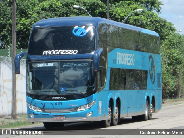 Auto Viação Progresso 6119 na cidade de Recife, Pernambuco, Brasil, por Gustavo Felipe Melo. Número da foto: #7423976.