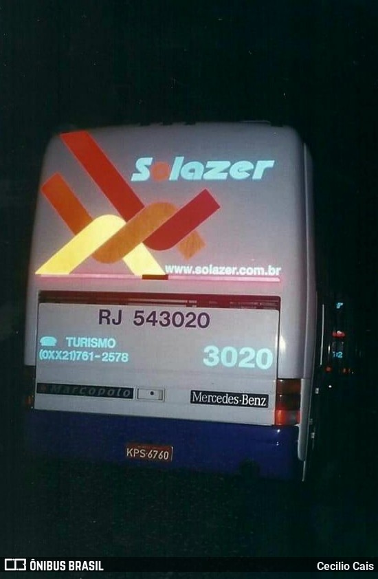 Solazer Transportes e Turismo 3020 na cidade de Porto Real, Rio de Janeiro, Brasil, por Cecilio Cais. Número da foto: #7427030.