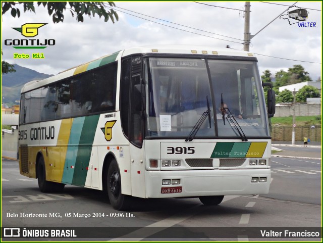 Empresa Gontijo de Transportes 3915 na cidade de Belo Horizonte, Minas Gerais, Brasil, por Valter Francisco. ID da foto: 7428724.