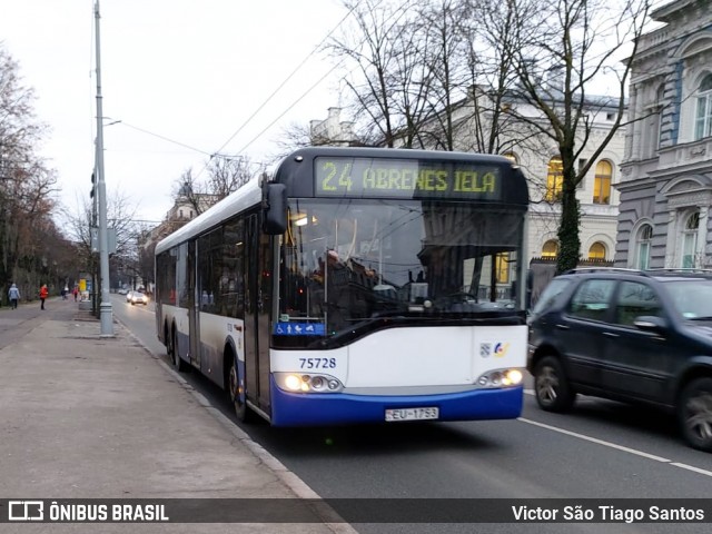 Rigas Satiksme 75728 na cidade de Riga, Letônia, por Victor São Tiago Santos. ID da foto: 7428655.