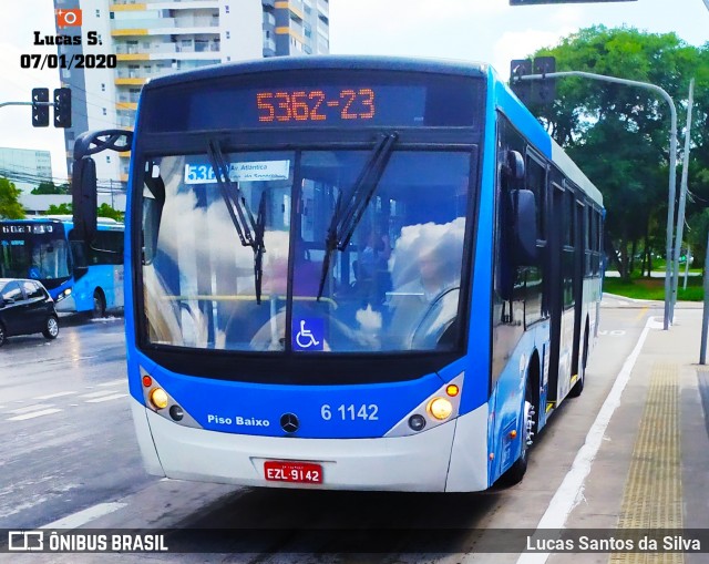 Viação Grajaú S.A. 6 1142 na cidade de São Paulo, São Paulo, Brasil, por Lucas Santos da Silva. ID da foto: 7427559.