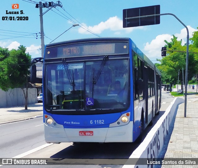 Viação Grajaú S.A. 6 1182 na cidade de São Paulo, São Paulo, Brasil, por Lucas Santos da Silva. ID da foto: 7427546.