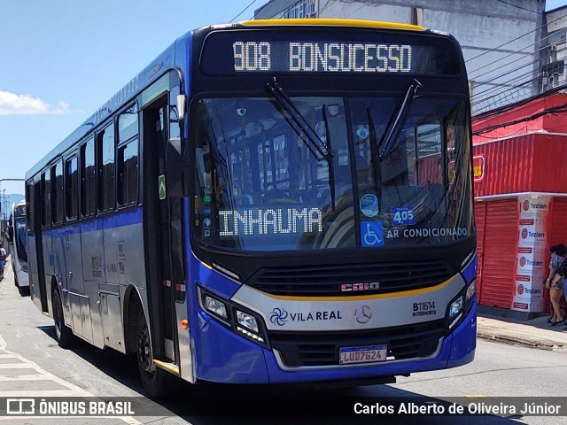 Viação Vila Real B11614 na cidade de Rio de Janeiro, Rio de Janeiro, Brasil, por Carlos Alberto de Oliveira Júnior. ID da foto: 7433065.