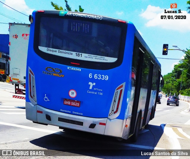 Transwolff Transportes e Turismo 6 6339 na cidade de São Paulo, São Paulo, Brasil, por Lucas Santos da Silva. Número da foto: #7431557.