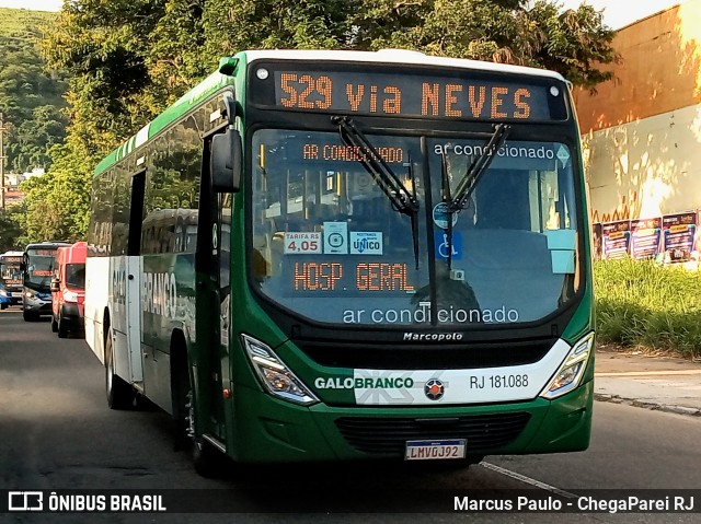 Viação Galo Branco RJ 181.088 na cidade de Niterói, Rio de Janeiro, Brasil, por Marcus Paulo - ChegaParei RJ. Número da foto: #7434461.