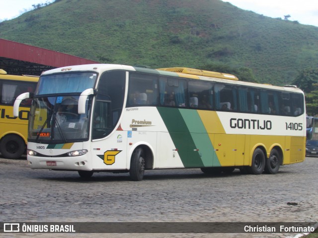Empresa Gontijo de Transportes 14105 na cidade de Leopoldina, Minas Gerais, Brasil, por Christian  Fortunato. Número da foto: #7434549.