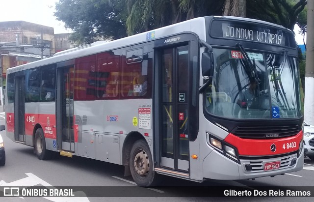 Express Transportes Urbanos Ltda 4 8403 na cidade de São Paulo, São Paulo, Brasil, por Gilberto Dos Reis Ramos. ID da foto: 7440012.