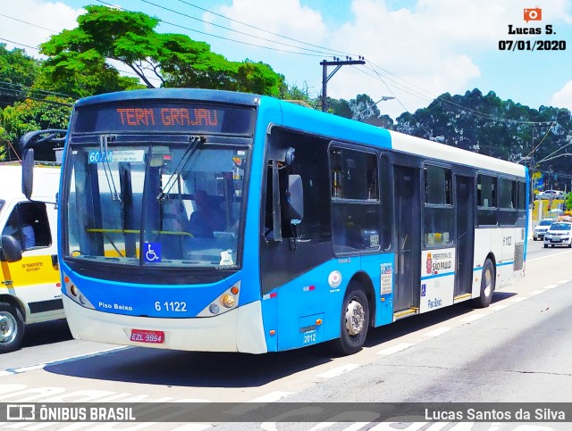 Viação Grajaú S.A. 6 1122 na cidade de São Paulo, São Paulo, Brasil, por Lucas Santos da Silva. ID da foto: 7441510.