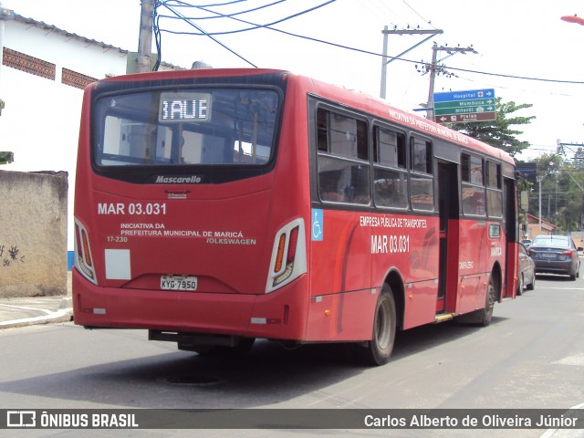 EPT - Empresa Pública de Transportes de Maricá MAR 03.031 na cidade de Maricá, Rio de Janeiro, Brasil, por Carlos Alberto de Oliveira Júnior. ID da foto: 7444220.