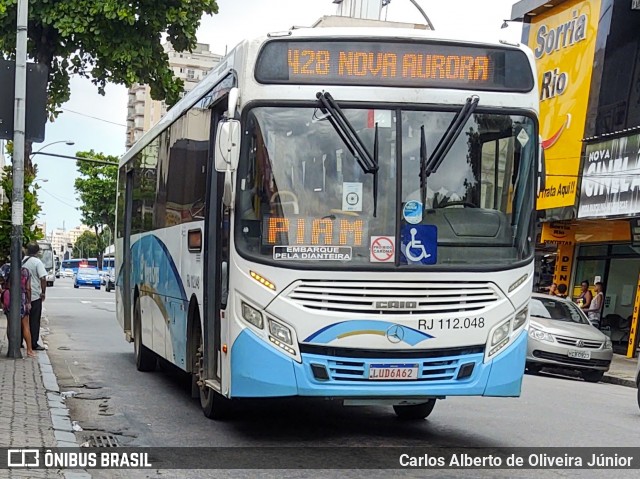 Auto Viação Vera Cruz - Belford Roxo RJ 112.048 na cidade de Rio de Janeiro, Rio de Janeiro, Brasil, por Carlos Alberto de Oliveira Júnior. Número da foto: #7443931.