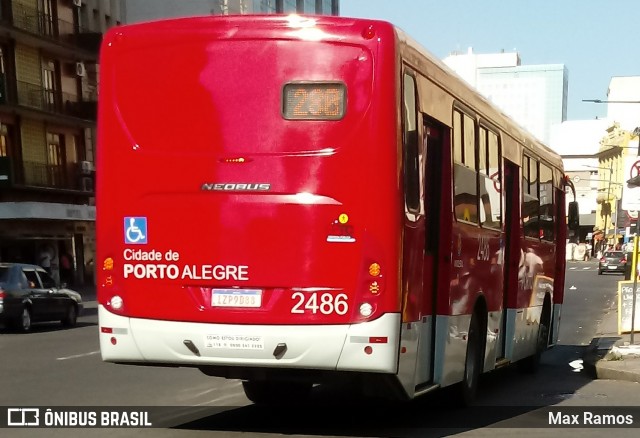 Restinga Transportes Coletivos 2486 na cidade de Porto Alegre, Rio Grande do Sul, Brasil, por Max Ramos. ID da foto: 7444526.