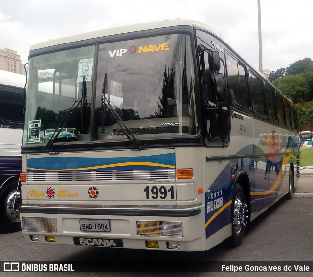 Vip Bus Comércio de Ônibus 1991 na cidade de São Paulo, São Paulo, Brasil, por Felipe Goncalves do Vale. ID da foto: 7444308.