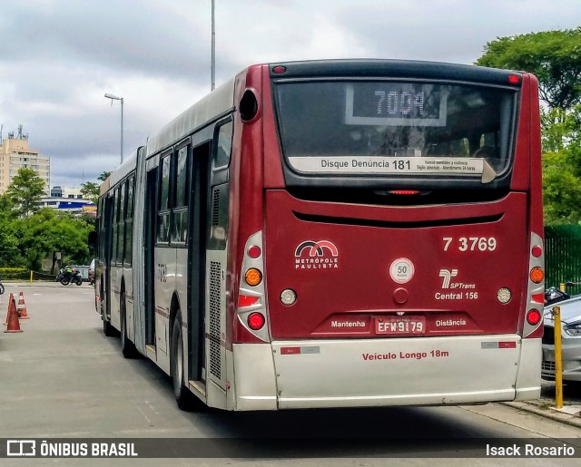 Viação Metrópole Paulista - Zona Sul 7 3769 na cidade de São Paulo, São Paulo, Brasil, por Isack Rosario. Número da foto: #7443088.