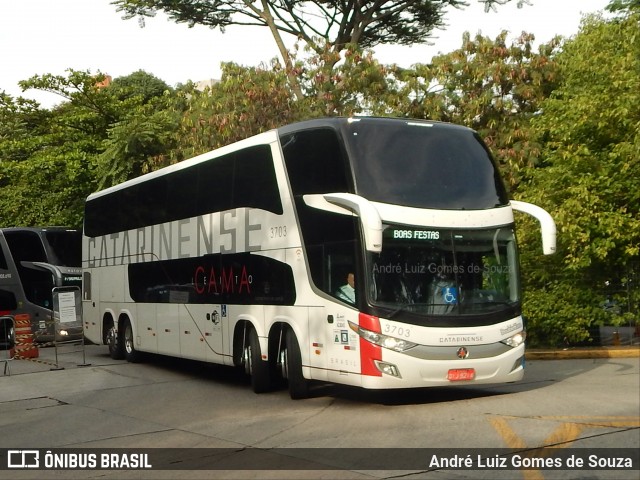 Auto Viação Catarinense 3703 na cidade de São Paulo, São Paulo, Brasil, por André Luiz Gomes de Souza. ID da foto: 7443721.