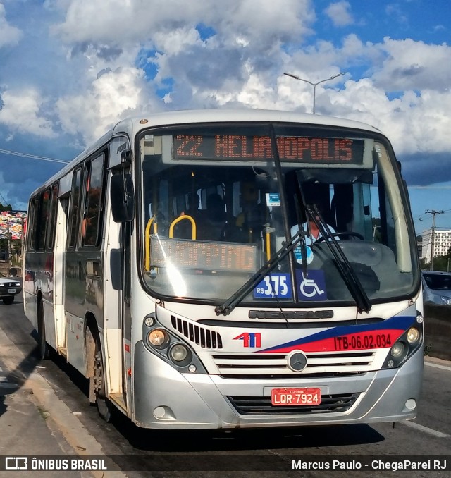 Maravilha Auto Ônibus ITB-06.02.034 na cidade de Itaboraí, Rio de Janeiro, Brasil, por Marcus Paulo - ChegaParei RJ. Número da foto: #7385297.