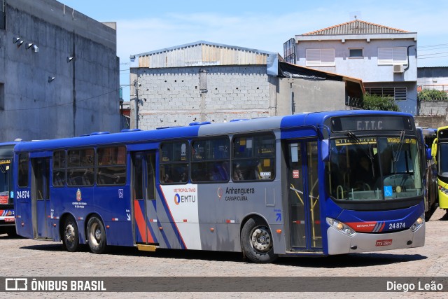 Empresa de Transportes e Turismo Carapicuiba 24.874 na cidade de Carapicuíba, São Paulo, Brasil, por Diego Leão. ID da foto: 7386632.