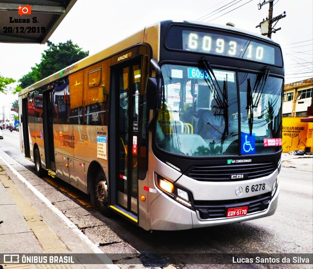 Transwolff Transportes e Turismo 6 6278 na cidade de São Paulo, São Paulo, Brasil, por Lucas Santos da Silva. Número da foto: #7385507.