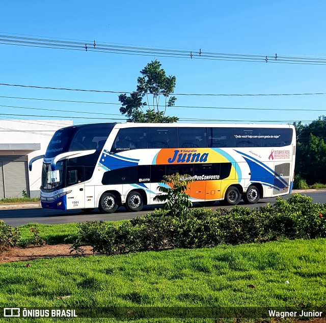 Viação Juína 1501 na cidade de Cuiabá, Mato Grosso, Brasil, por Wagner Junior. ID da foto: 7446319.