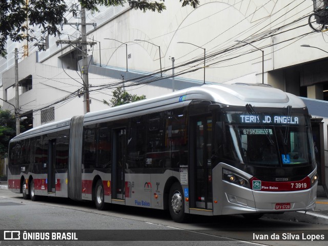 Viação Metrópole Paulista - Zona Sul 7 3919 na cidade de São Paulo, São Paulo, Brasil, por Ivan da Silva Lopes. ID da foto: 7447084.