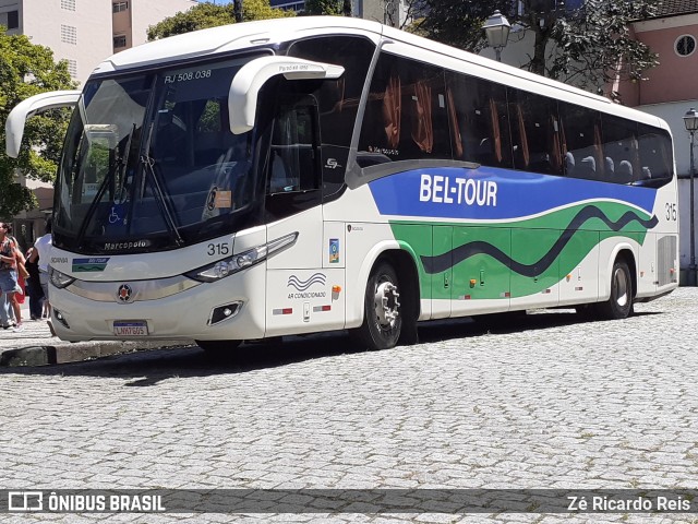 Bel-Tour Transportes e Turismo 315 na cidade de Petrópolis, Rio de Janeiro, Brasil, por Zé Ricardo Reis. ID da foto: 7446080.