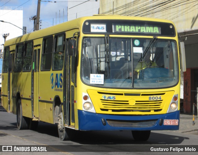 AVS Transportes 8004 na cidade de Cabo de Santo Agostinho, Pernambuco, Brasil, por Gustavo Felipe Melo. ID da foto: 7445765.