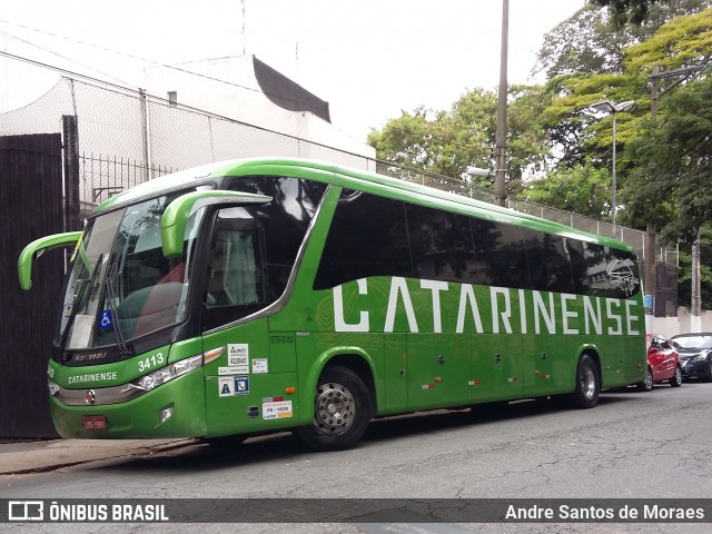 Auto Viação Catarinense 3413 na cidade de São Paulo, São Paulo, Brasil, por Andre Santos de Moraes. ID da foto: 7445816.