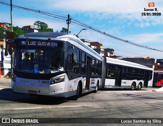 Viação Metrópole Paulista - Zona Sul 7 3829 na cidade de São Paulo, São Paulo, Brasil, por Lucas Santos da Silva. ID da foto: 7448243.