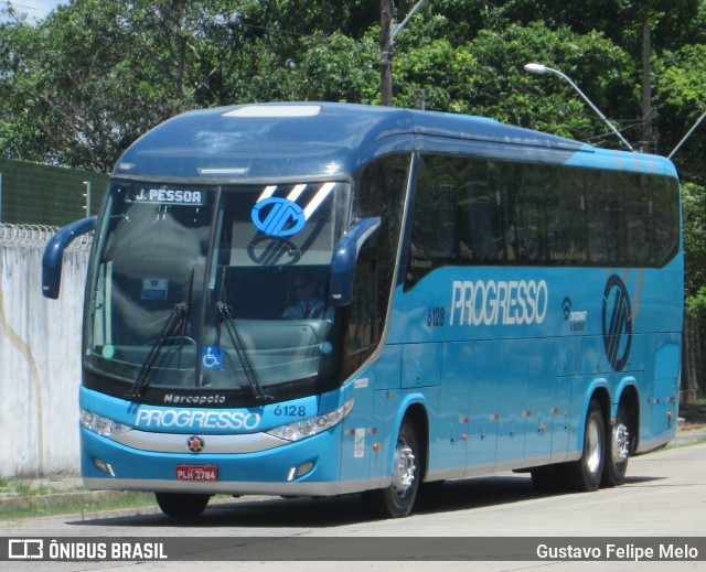 Auto Viação Progresso 6128 na cidade de Recife, Pernambuco, Brasil, por Gustavo Felipe Melo. ID da foto: 7449104.