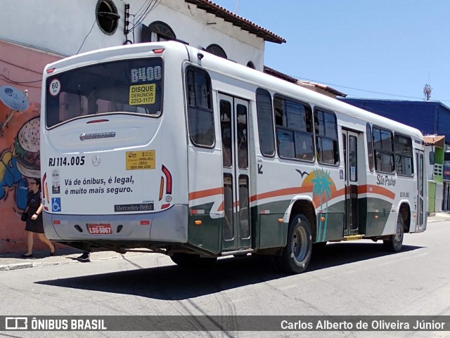 Viação São Pedro da Aldeia RJ 114.005 na cidade de Cabo Frio, Rio de Janeiro, Brasil, por Carlos Alberto de Oliveira Júnior. ID da foto: 7449387.