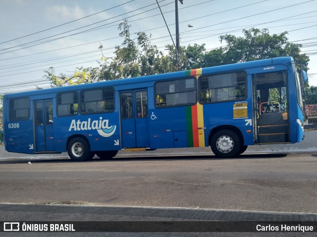 Viação Atalaia Transportes 6308 na cidade de Aracaju, Sergipe, Brasil, por Carlos Henrique. ID da foto: 7454291.