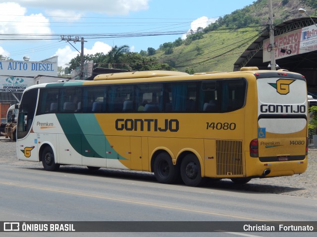 Empresa Gontijo de Transportes 14080 na cidade de Caratinga, Minas Gerais, Brasil, por Christian  Fortunato. ID da foto: 7455449.