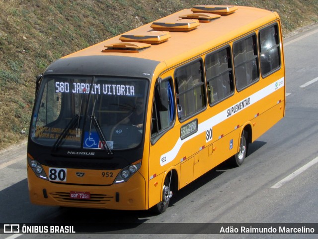 Transporte Suplementar de Belo Horizonte 952 na cidade de Belo Horizonte, Minas Gerais, Brasil, por Adão Raimundo Marcelino. ID da foto: 7457981.