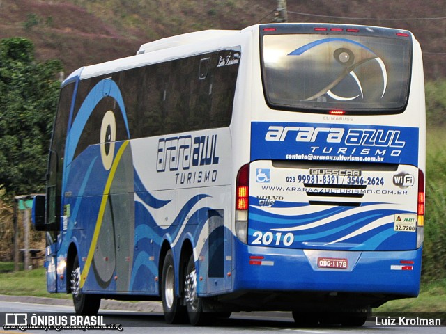 Arara Azul Turismo 2010 na cidade de Aparecida, São Paulo, Brasil, por Luiz Krolman. ID da foto: 7455411.